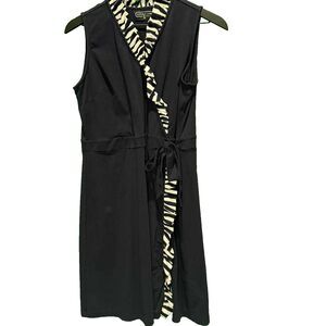 Duffield Lane Women’s Small Navy Summer Ruffle Waist Tie Trim Sleeveless Dress